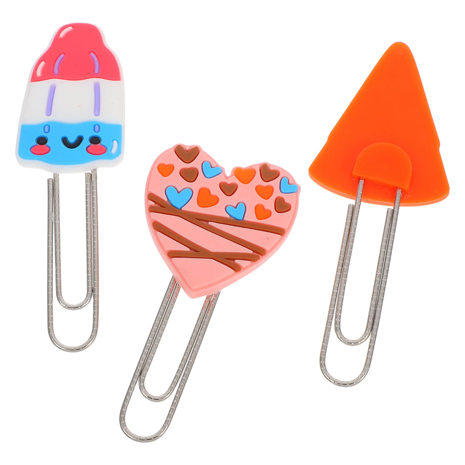 

3pcs Cute Cartoon Animal Paper Bookmarks Adorable Metal Binder Clips Multi Functional Smooth Finish School Office Home