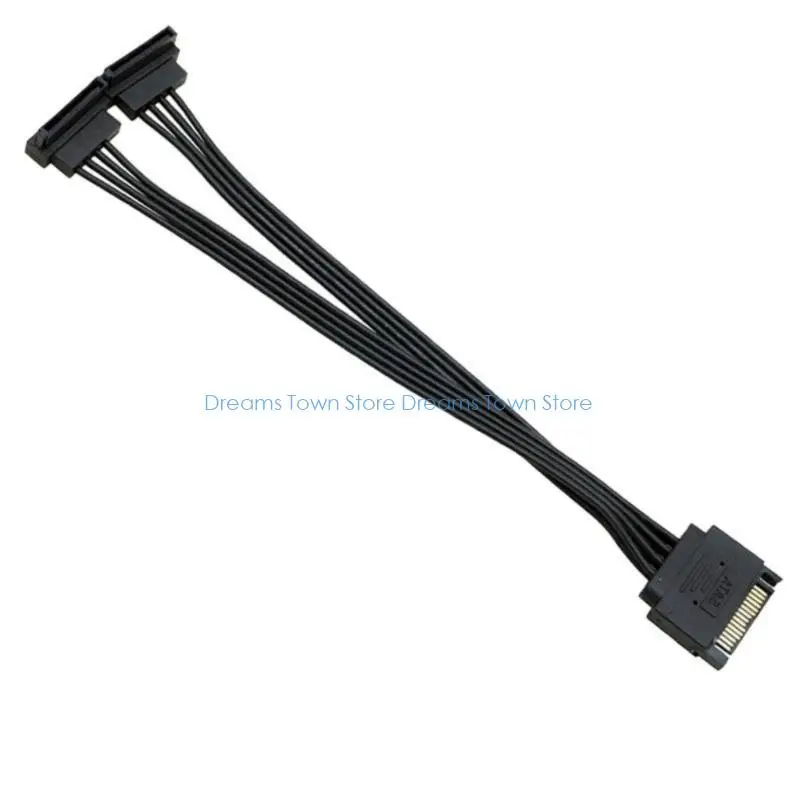 15pin Power Distribution Cable Double Port Connector High Quality PVC Material for PC Builds