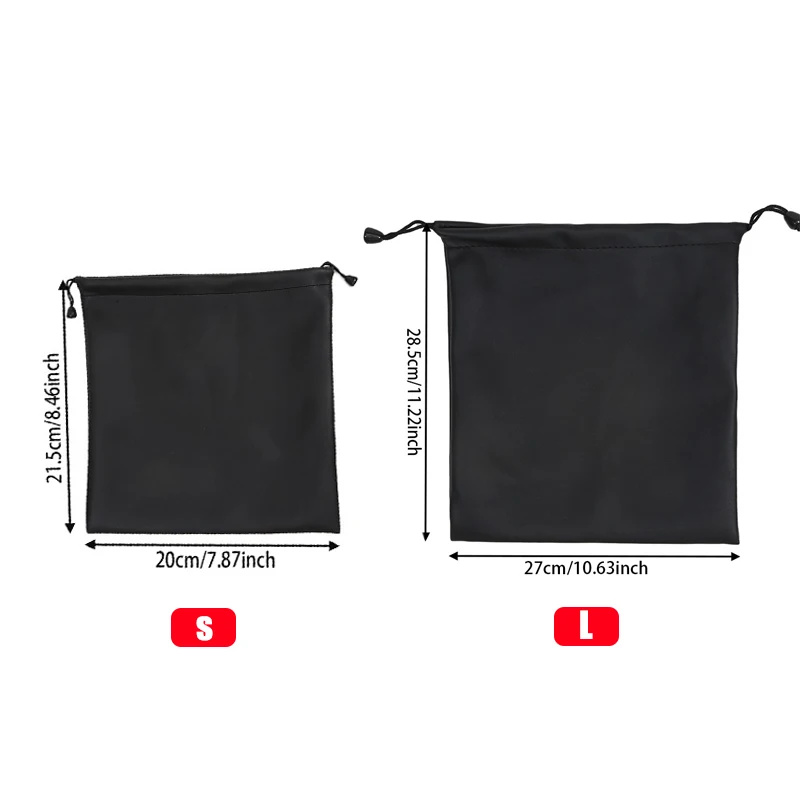 New Draw String Bag Headphone Bags Durable Black Dust-proof Drawstring Bag PU Leather Headset Bag Durable Multi Purpose Storage