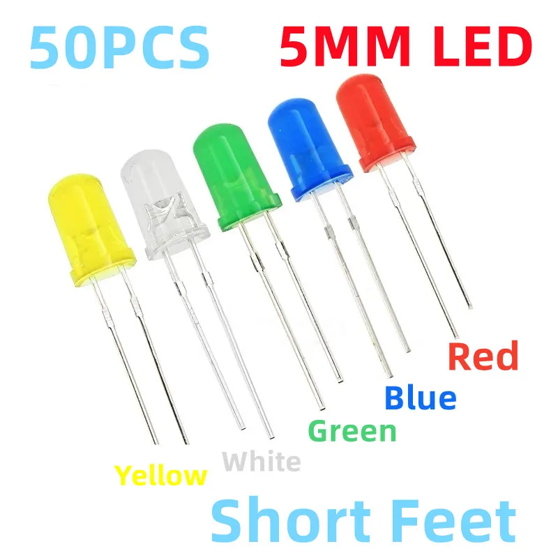 

Новинка, 50 шт., 5 мм, Φ, короткие бусины, желтые, белые, зеленые, синие, красные