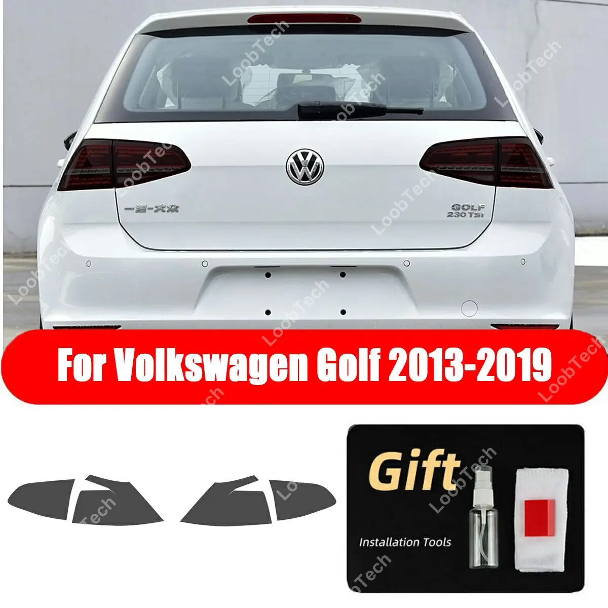 

Для Volkswagen Golf 2013-2019 задний фонарь темный дым защита от краски тонировочная пленка предварительно вырезанная пленка для предотвращения царапин