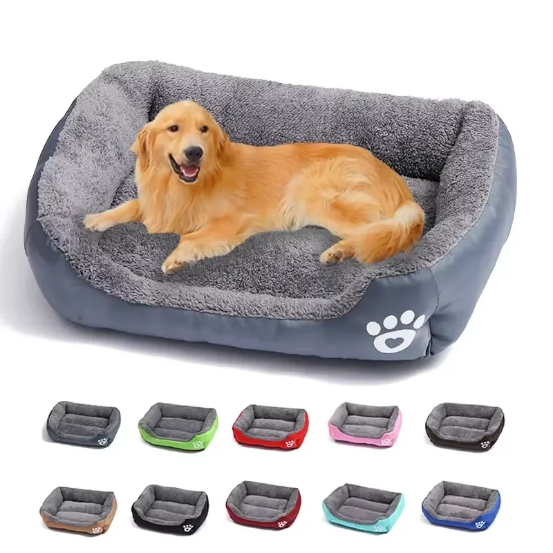 Large Square Nest S-3XL Pet Large Dog Bed for Small Medium Dogs Soft Fleece Nest Big Dog Sofa Bed Winter Warm Cat House for Pet