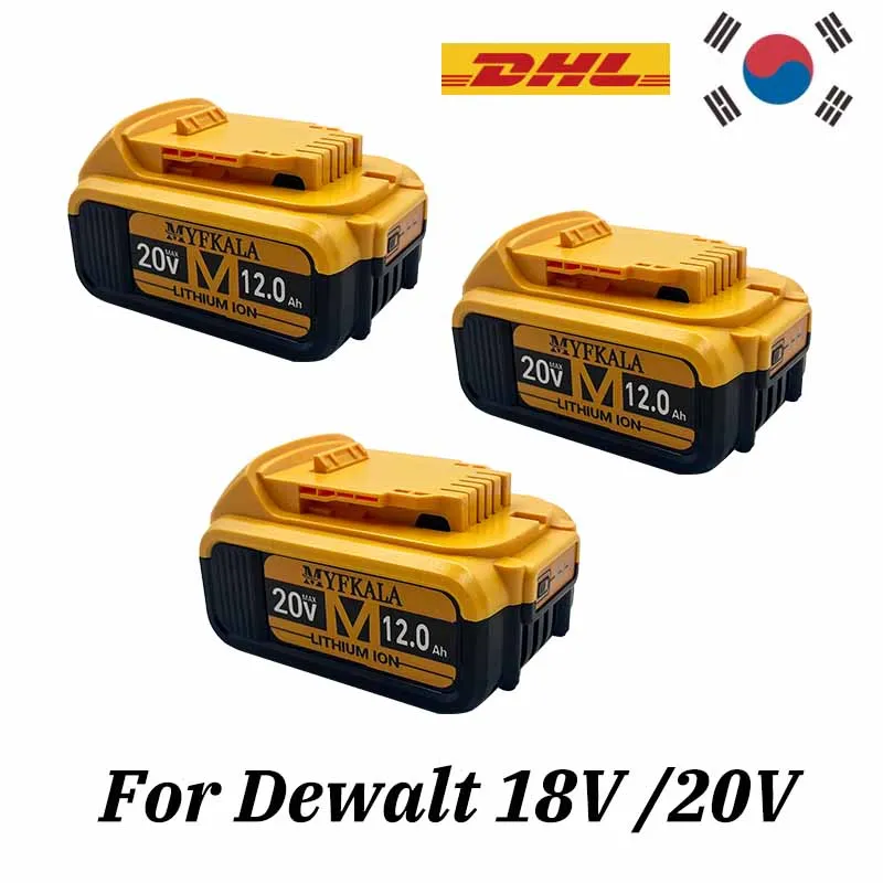 New 100% Original 12000mAh 20V for Dewalt Power Tool Battery DCB206 20V 12.0Ah Battery DCB206 20V Battery DCB205 DCB200