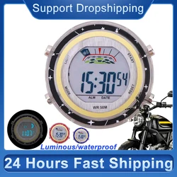 Motorcycle Clock Glowing Dial Motorcycle Handlebar Watch Stick-On Motorbike Mount Watch Digital Clocks For Car Auto SUV Vehicle