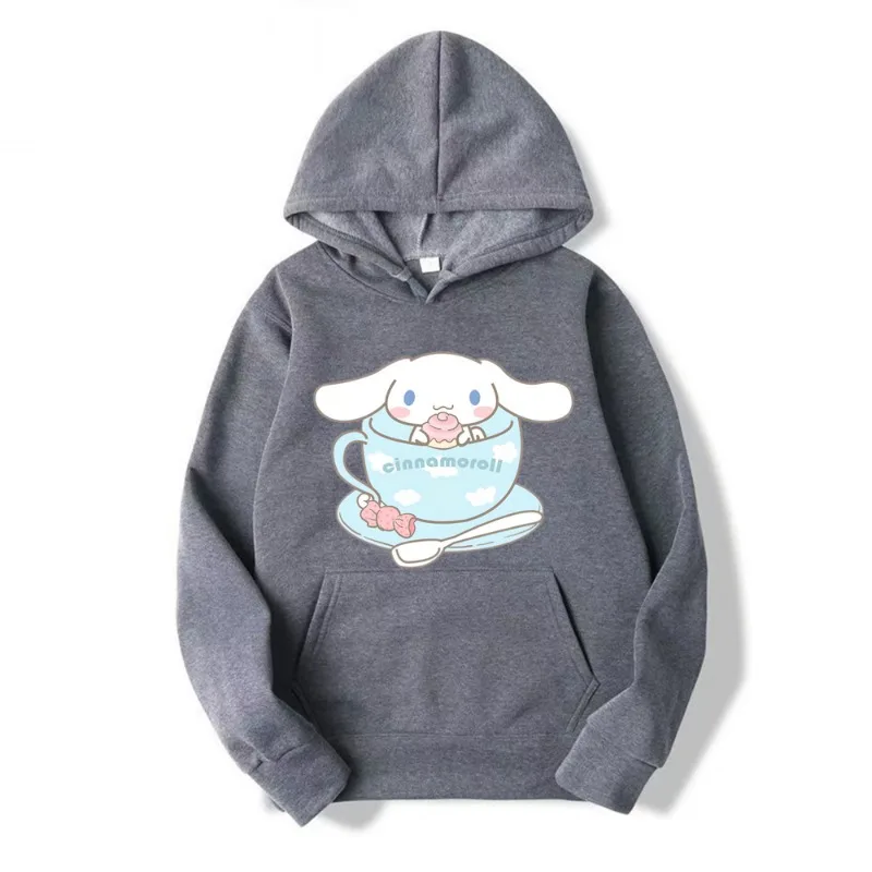 Kawaii Hoodie Y2k Women Cinnamoroll Cute Long Sleeves Girl Anime Sweatshirt Fleece Harajuku Oversized Casual Pullover