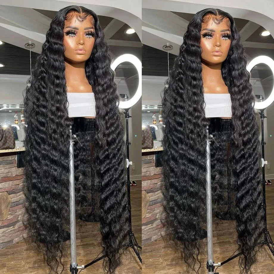

30 32 Inch 13x4 Transparent Curly Lace Front Wig 13x6 HD Lace Frontal Human Hair Wig Deep Wave Water Wave Lace Wig Bob Wig Sale