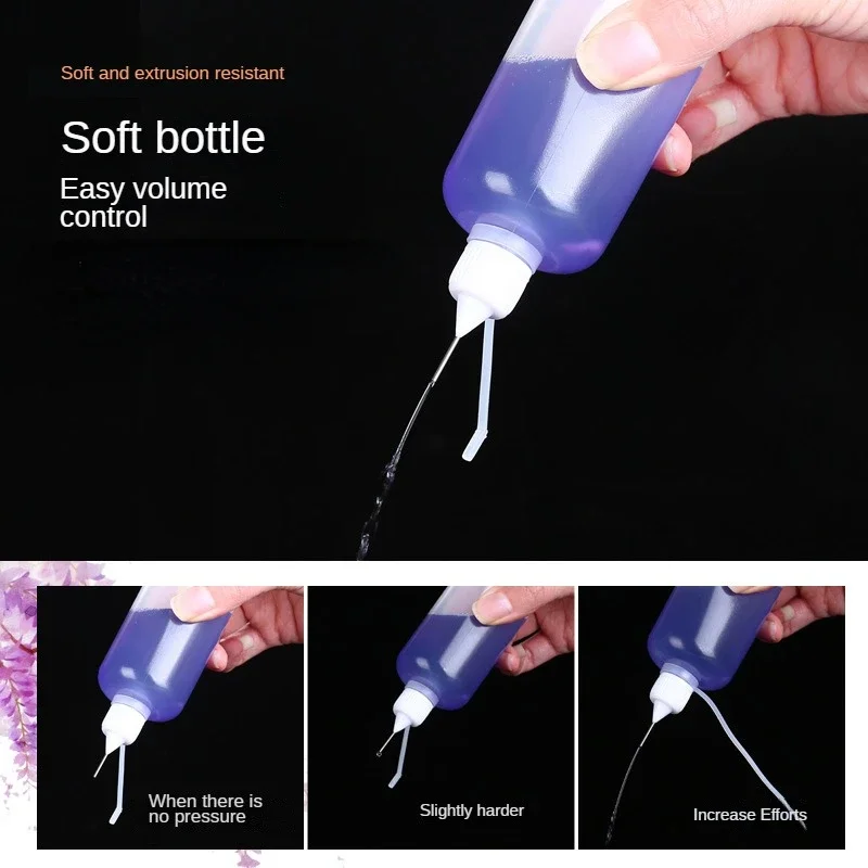 2Pcs Art Squeeze Plastic Bottle Dispensing Needle Sealing Cap Bottle Needle Tip Glue Bottle Liquid Dispenser Applicator