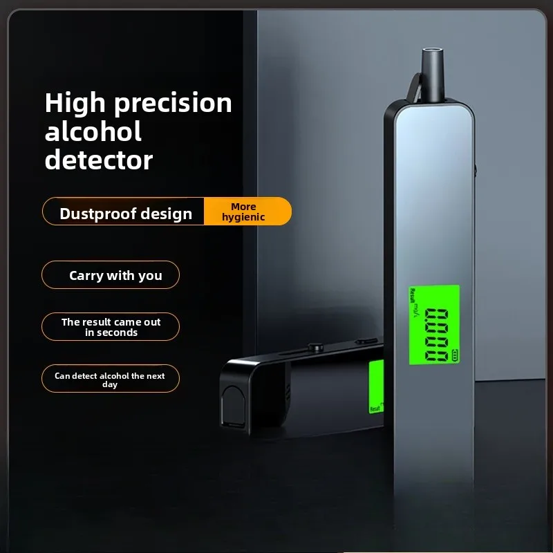 High Precision Breath Alcohol Tester, Quick Test Detector for Drunk Driving & Residual Alcohol