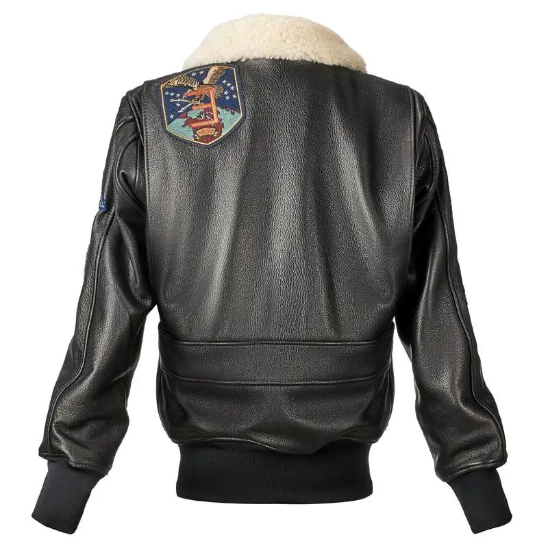 Dark Brown Winter Leather Jacket Women Military Style Plus Size 3XL Genuine Natural Thick Cowhide G1 Flight Leather Coat