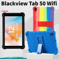 4 Thicken Cornors Soft Silicone Cover with Kickstand For Blackview Tab 50 WiFi Case Kids Shockproof Protector Funda Tab50 Wi-Fi