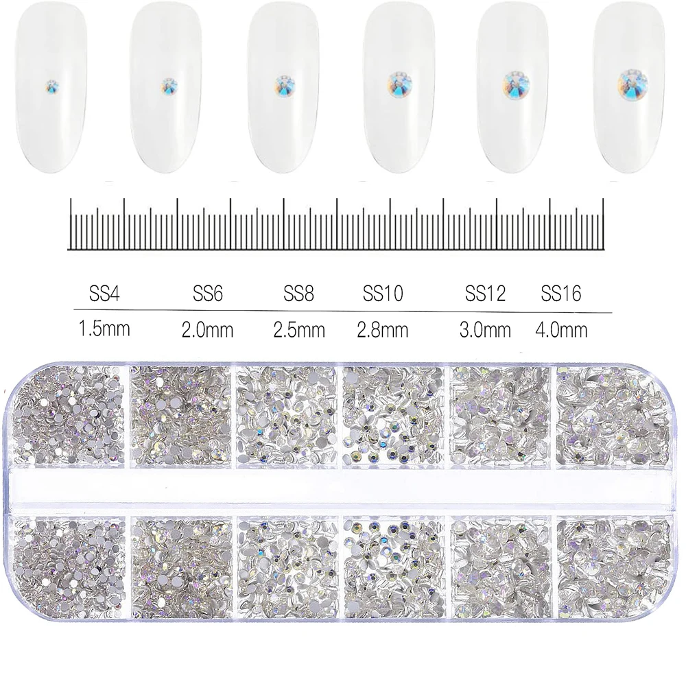 12 Grids Mixed Mini Weihnachten Edelsteine Nagel Charms 2mm Luxus Kristall Nagel Glitter Strass Rot/Grün Flatback Weihnachten nagel Teile