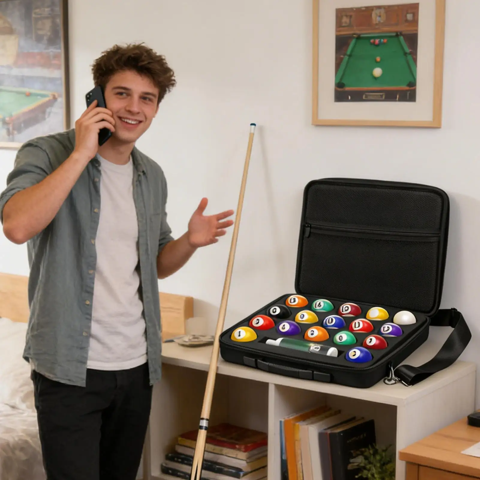 

Pool Ball Case Large Capacity Portable Organizer Billiard Ball Travel Storage Box For Clubs Home Tournaments Travel Training