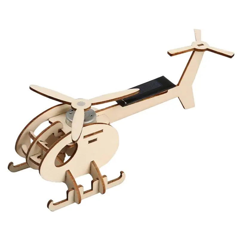 Model Airplane Kit 3D Puzzle Helicopter Model Kits Solar Powered Fun Assemble Model Aircraft Kits Develop Hands-On Ability