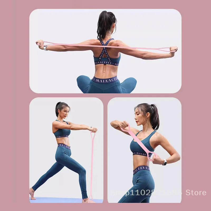 

Stretch Strap Yoga 8-figure Tensioner Yoga Tool Open Back Practice Shoulder Yoga Stretching Belt Elastic Stretch Band Workout