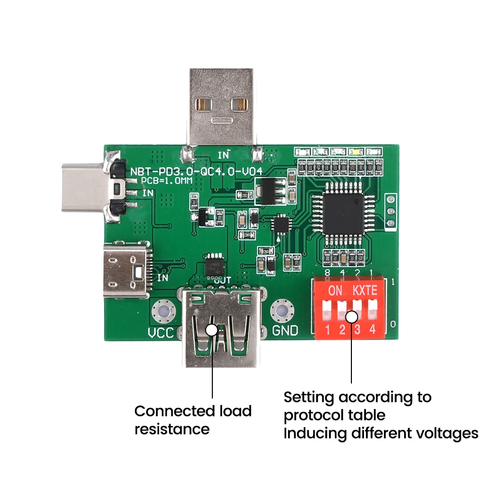 PD/QC3.0 2.0 /PPS Decoy Board Fast Charge Trigger Aging Board Test Board Adjustment Voltage 5V 9V 12V 15V 20V Type-C input