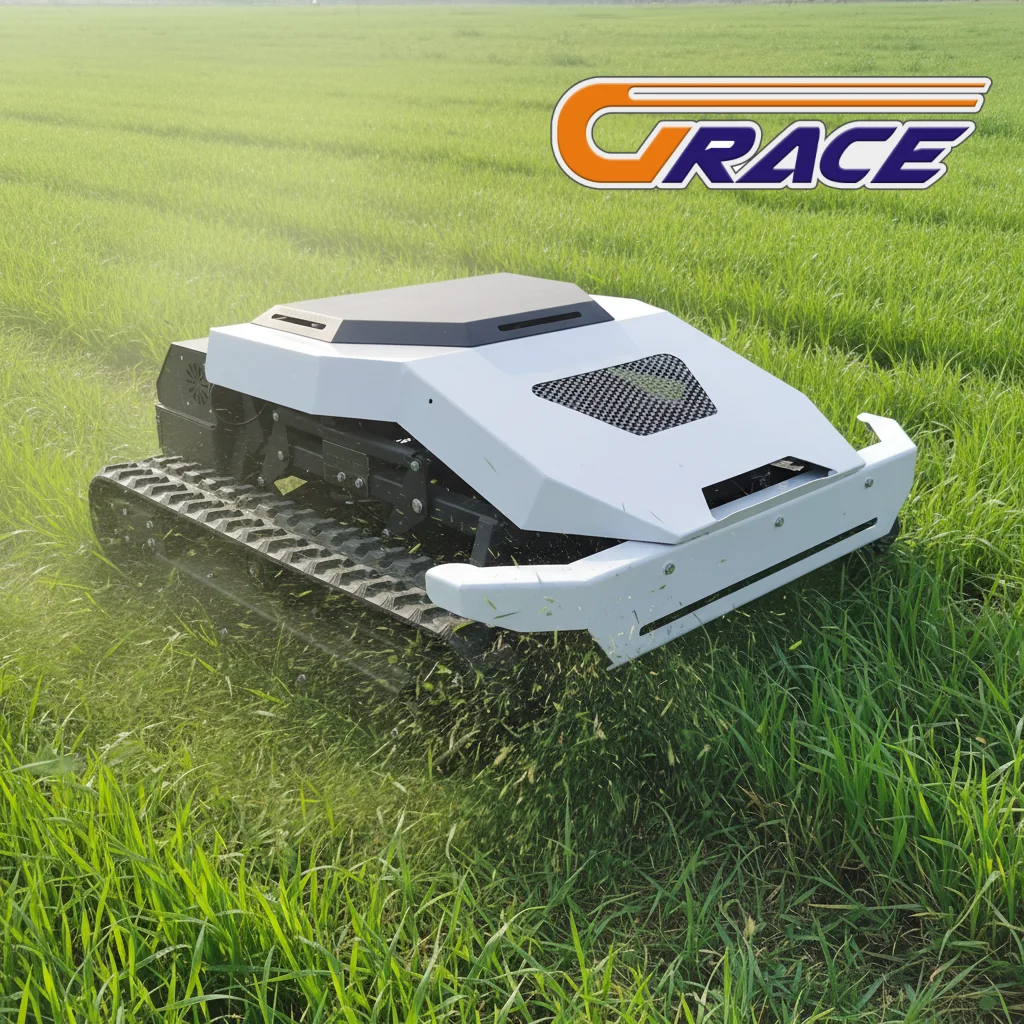 Battery-Powered Remote Control Lawn Mower with Automatic Path Planning Obstacle Detection Lightweight for Residential Garden Eas