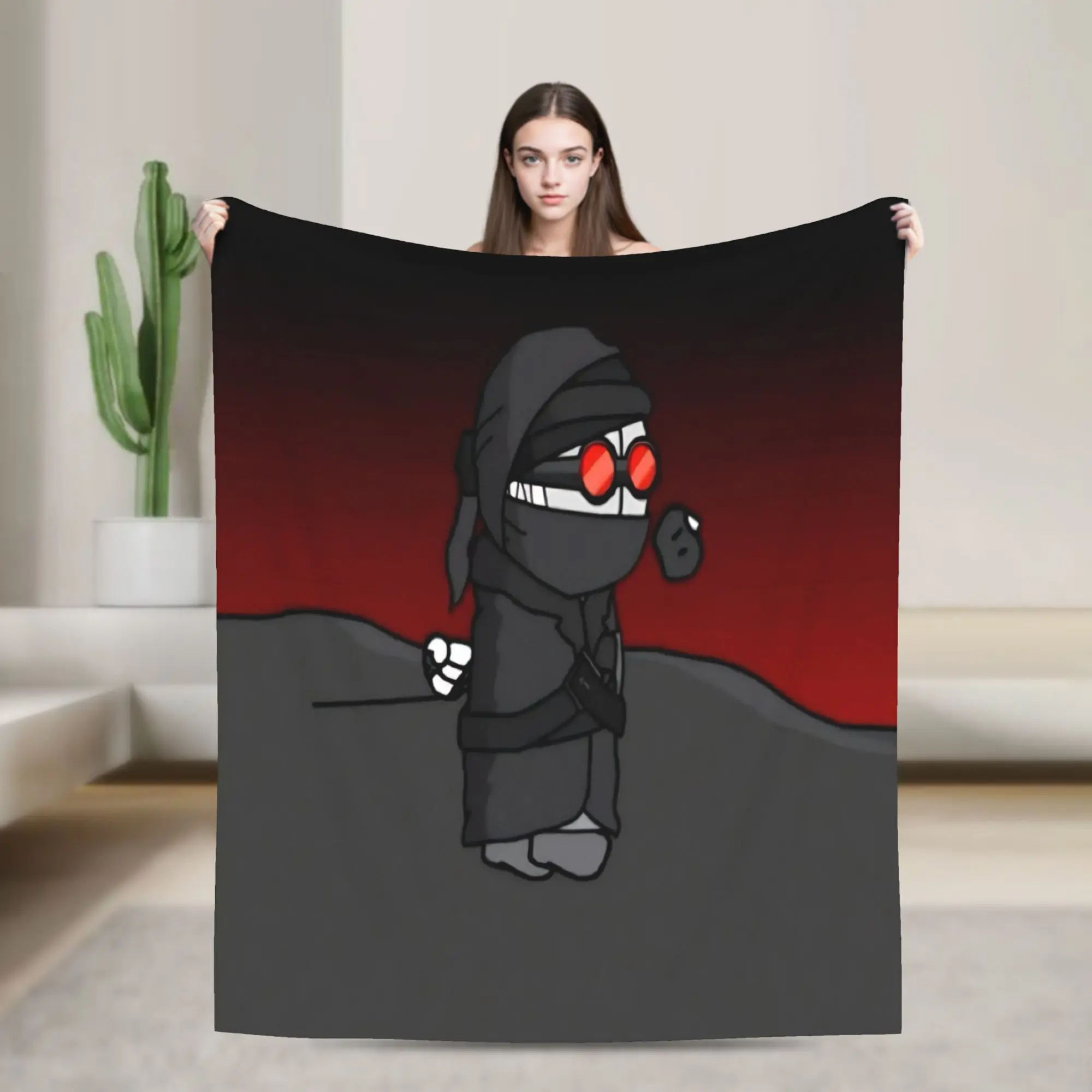 Stylish MADNESS COMBAT Hank Blankets Soft Velvet  Cozy Throw Blanket Machine Washable