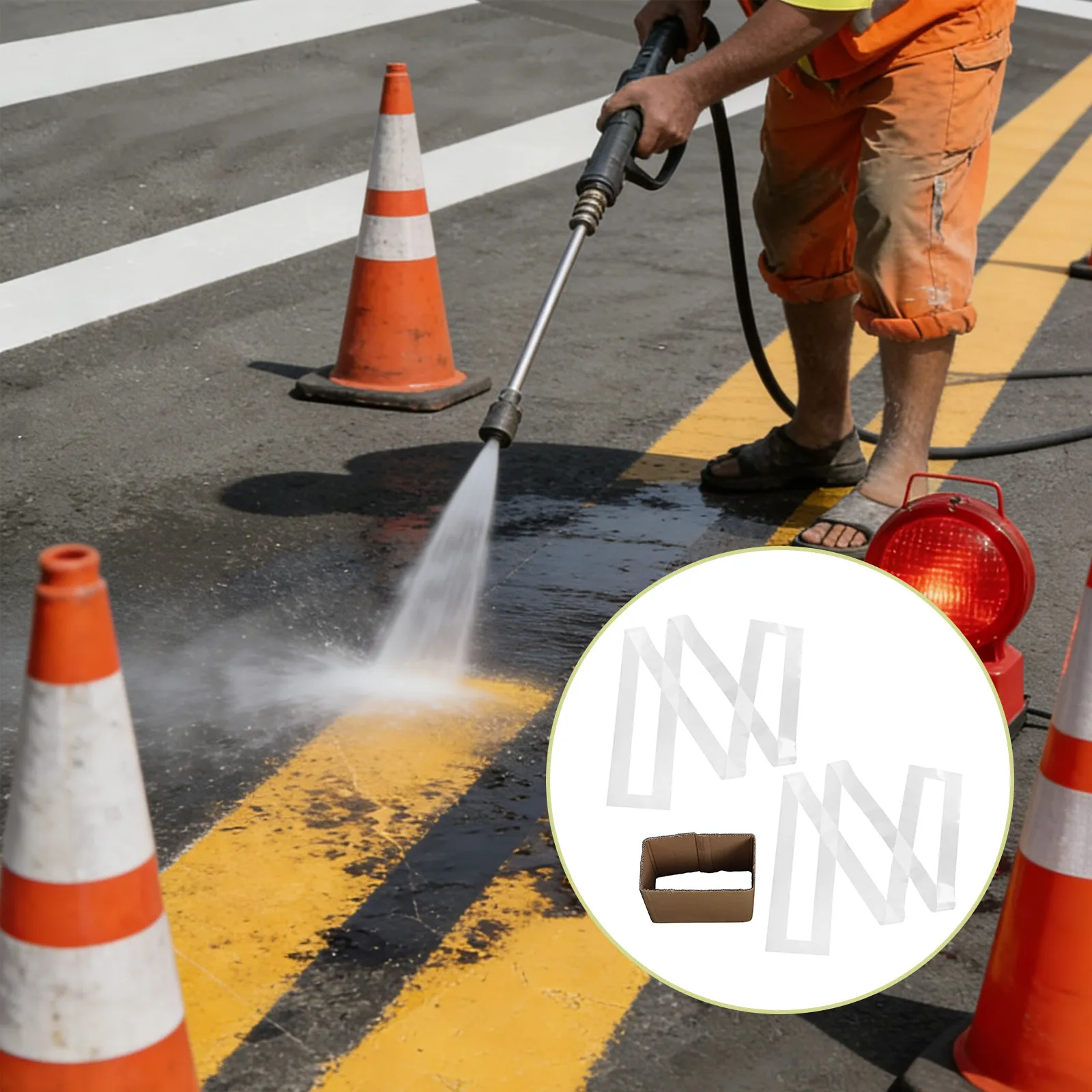 1Set Parking Lot Line Stencil Silicone Foldable Reusable Template for Asphalt Concrete Road Striping Parking Space Marking Kit