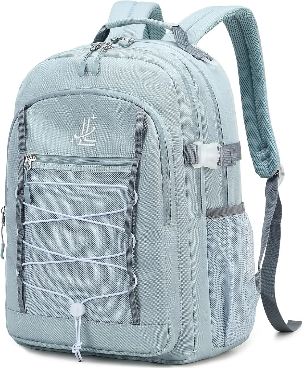 Дорожный рюкзак Lanola Прочная дорожная сумка для средней школы для мужчин и женщин Легкий студенческий рюкзак - серо-синий