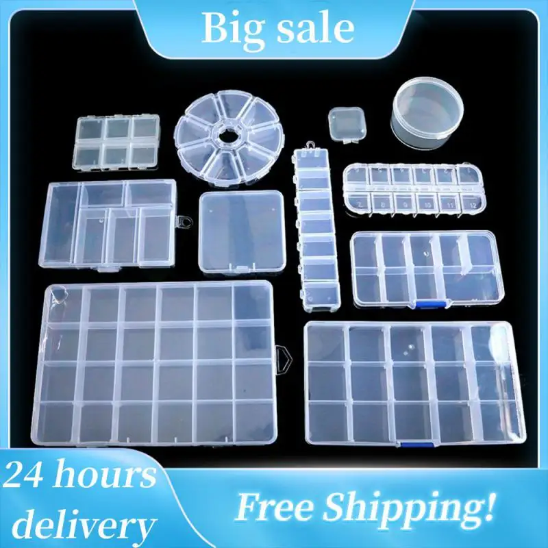 Practical 24 Grids Compartment Plastic Storage Box Jewelry Earring Bead Screw Holder Case Display Organizer Container