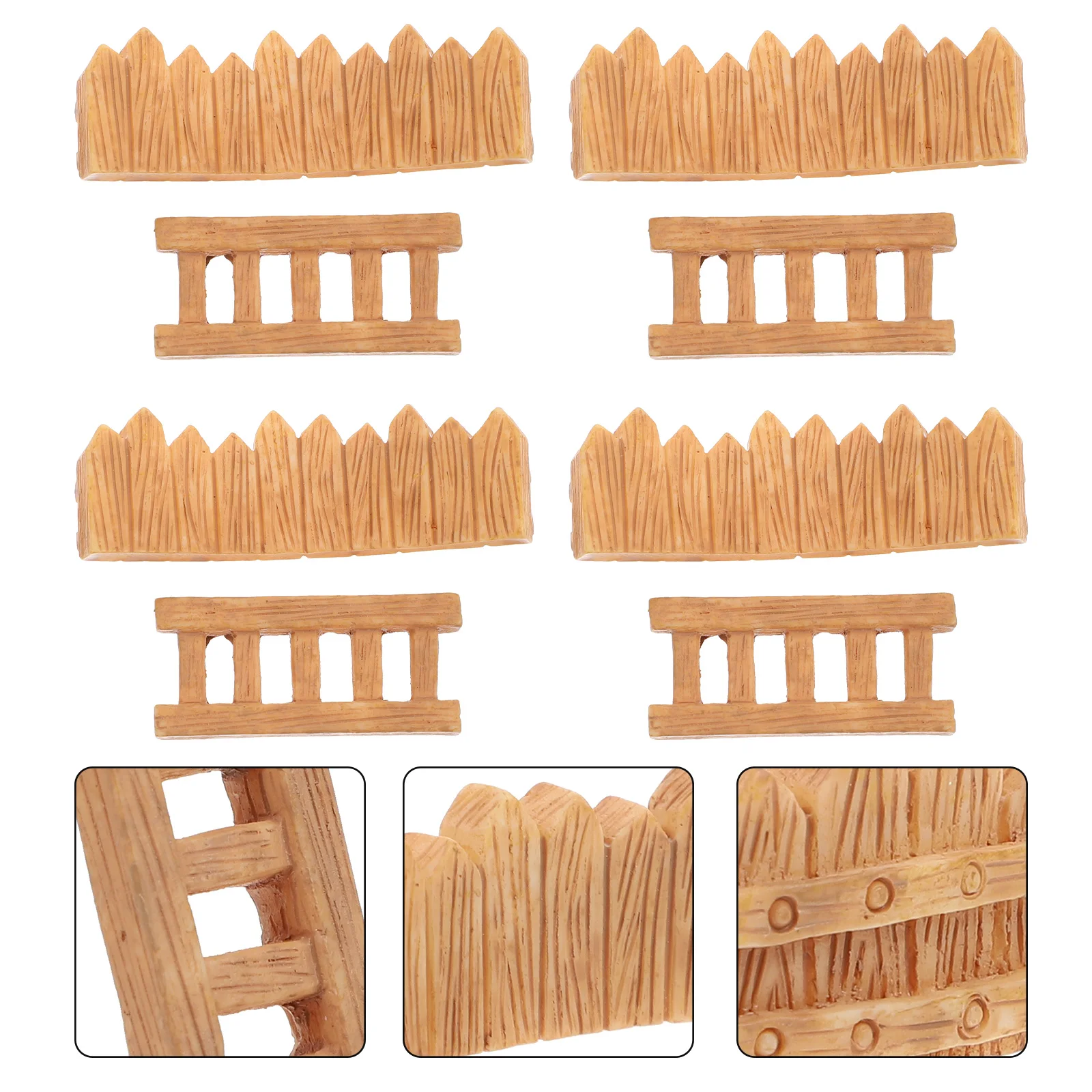 

8pcs Resin Crafts Micro Landscape Ornaments Creative Miniature Decors For Home Desktop Ladder Accessories Garden