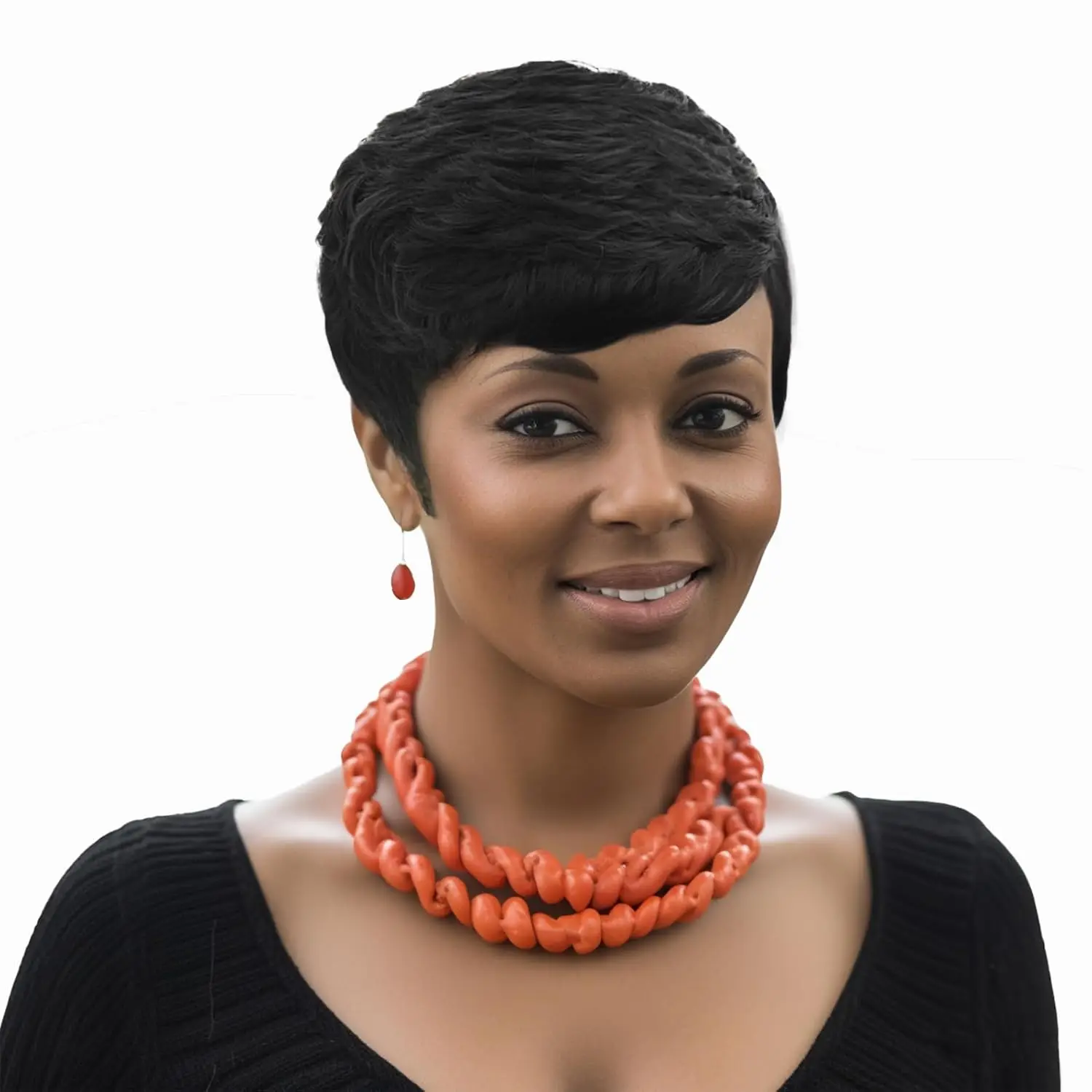 

Short Pixie Cut Wigs for Short Wigs for Black Women Black Wavy Layered Short synthetic Wigs (Natural Black)