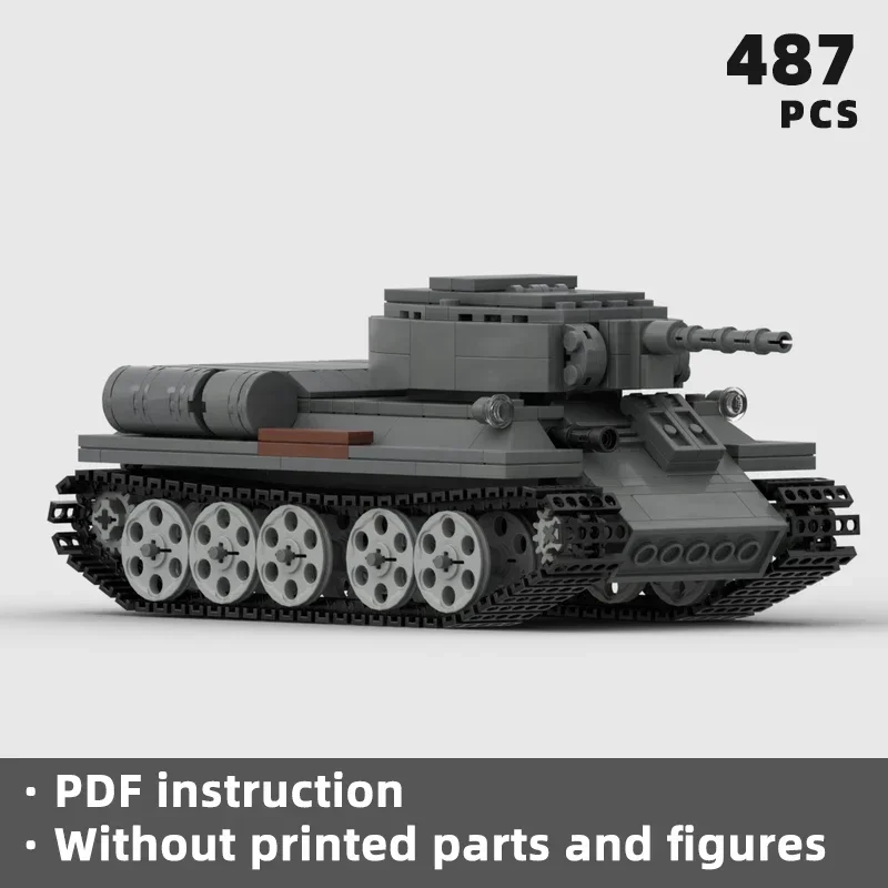 

Высокодетализированные WW2 T-34 советские красные армейские танковые кирпичи, русские модернизированные танковые блоки, здание, военная война, уникальный дисплей