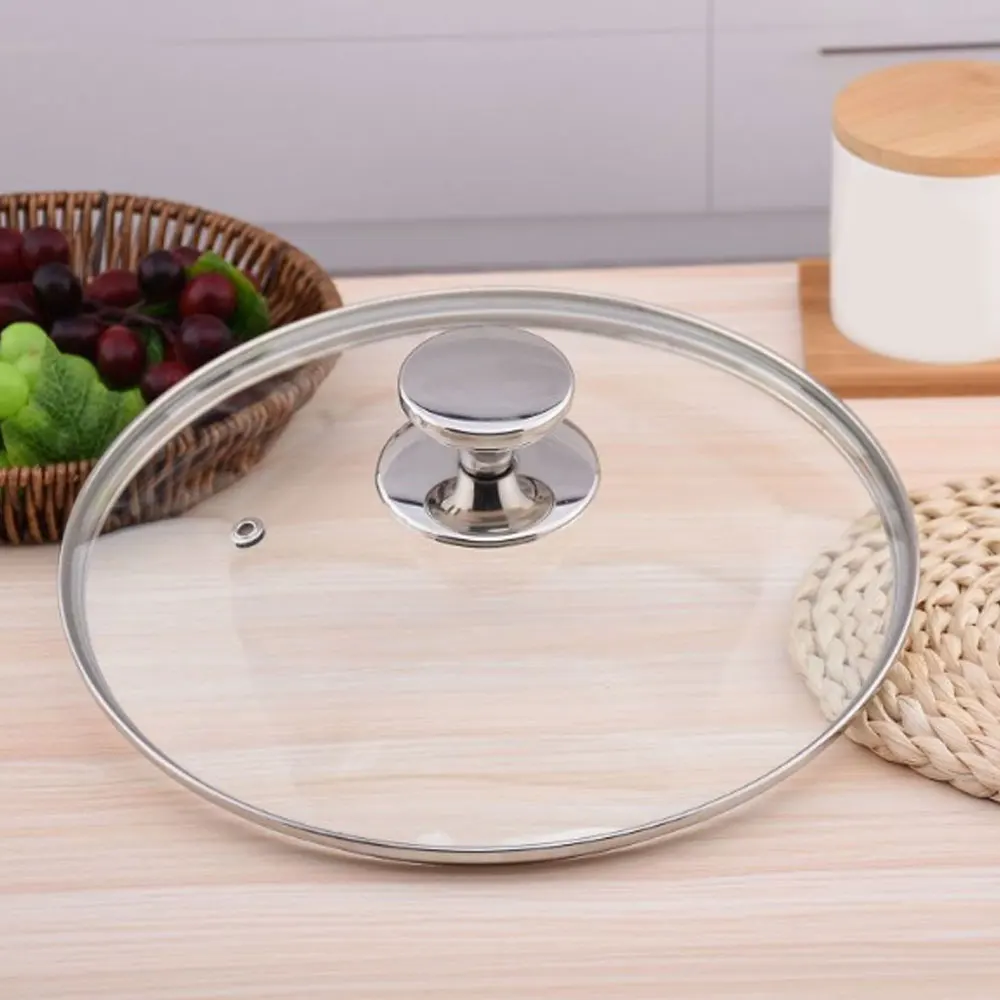 

Tempered Glass Lid with Stainless Steel Handle, Dishwasher Safe