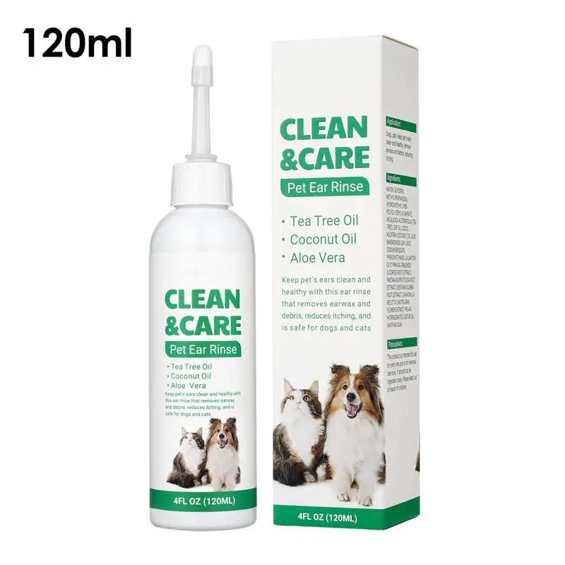 Dog Ear Drops Non-irritating 120ml Ear Cleaning Solution for Dogs Mild Cat Ear Cleaner Pet Supplies for Dogs Cats Rabbits Gerbil