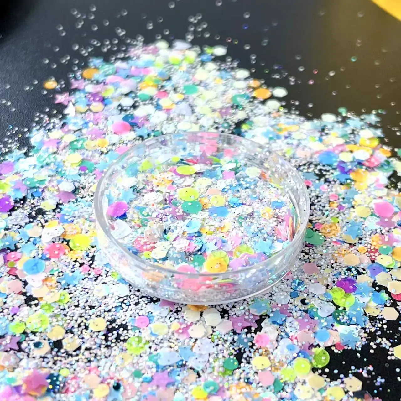 50g Glitter Epoxy Resin Filling Rainbow Filler DIY Mix Star Heart Candy Color Sequins For Slime Making Nail Tumbler Cup