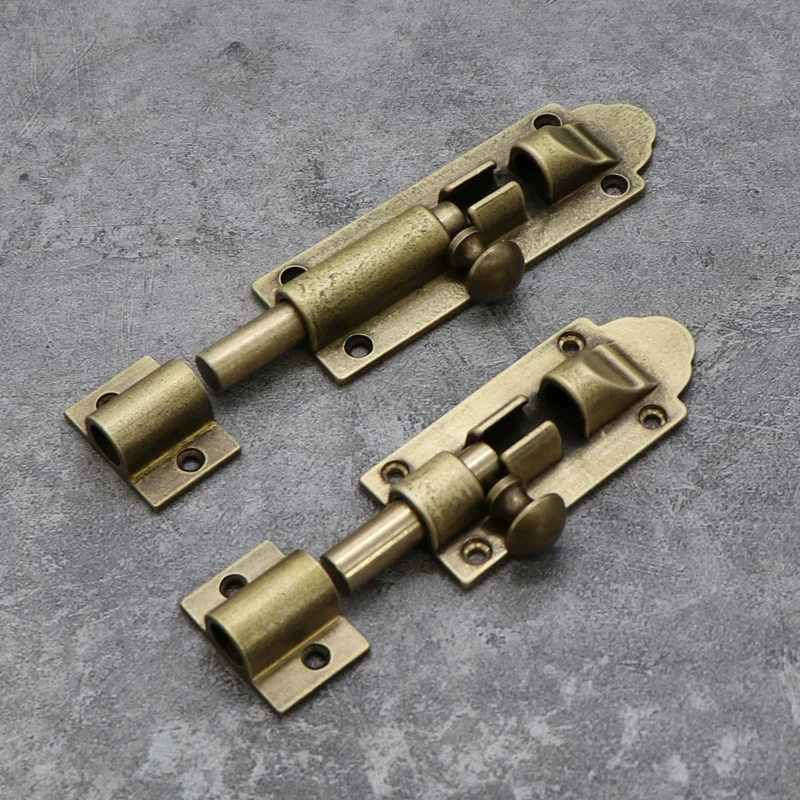 Old-style Pure Copper Door Latch Lock Retro Window Latch Door Buckle Chinese Antique Wooden Door Exposed Copper Latch Hardware