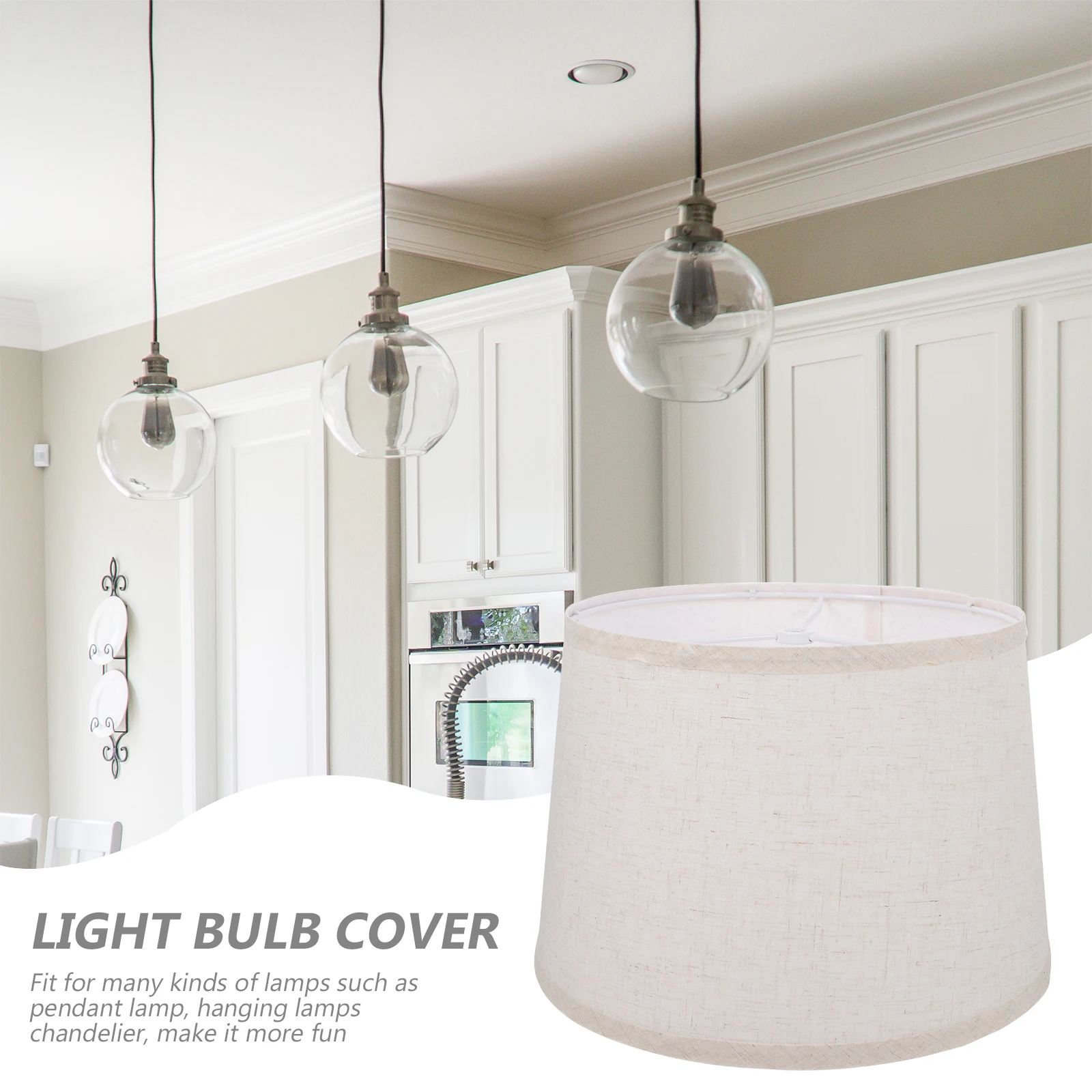 

2Pcs Beige Fabric Lampshades Table Desk Floor Farmhouse Light Fixtures Bedside Lamps Shade Lighting Accessories Lamp