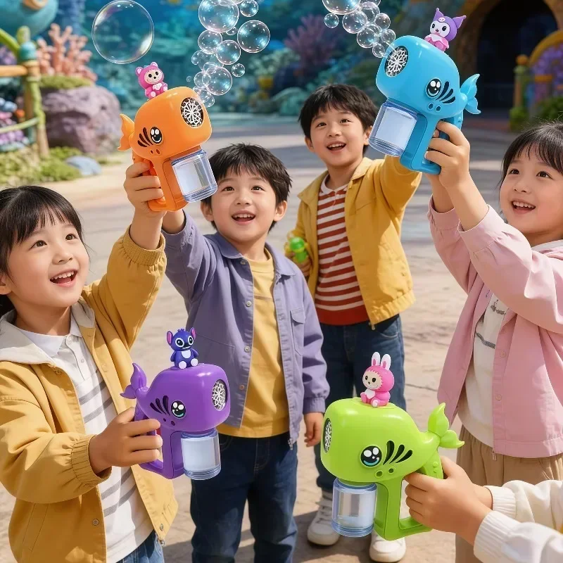 Musical Bubble Gun Built in Melody Sound Electric Blowing Toy with Dense Bubbles Children Garden Pool Party Interactive Gift