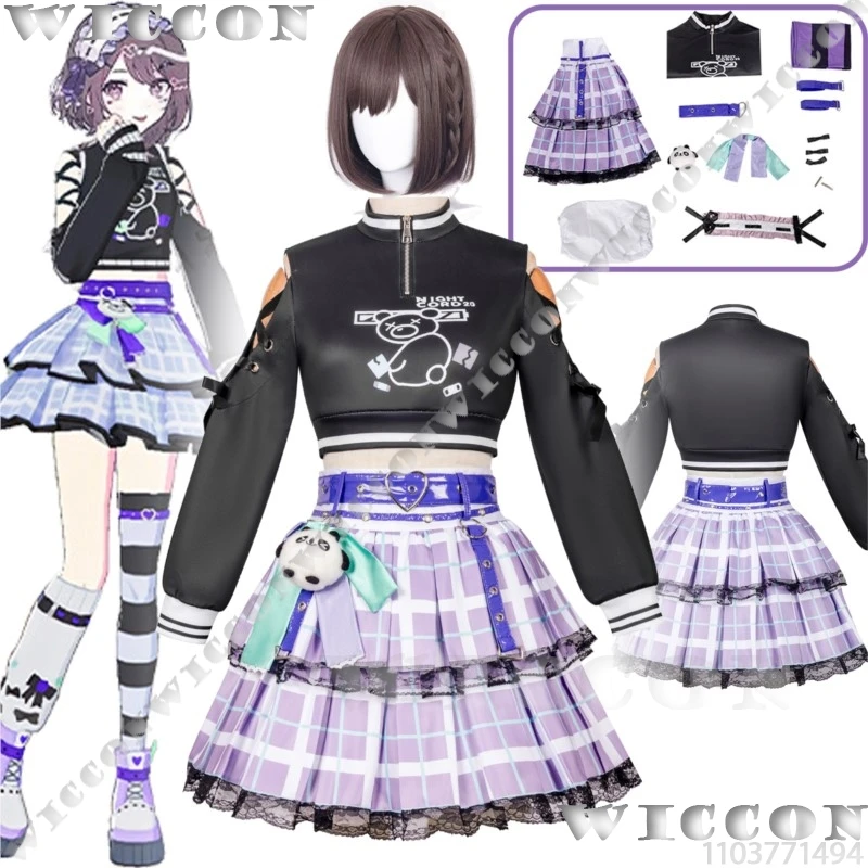 

Shinonome Ena Game Project SEKAI Colorful Stage Cosplay Costume Sexy Dress Purple Skirt Wig Girl Woman Clothes Halloween Party