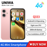 NEW UNIWA Q333 Mini Smartphone 4GB RAM 64GB ROM 4G Network Full Band 2000mAh Mobile Phones Google Play Store Face ID Small Phone