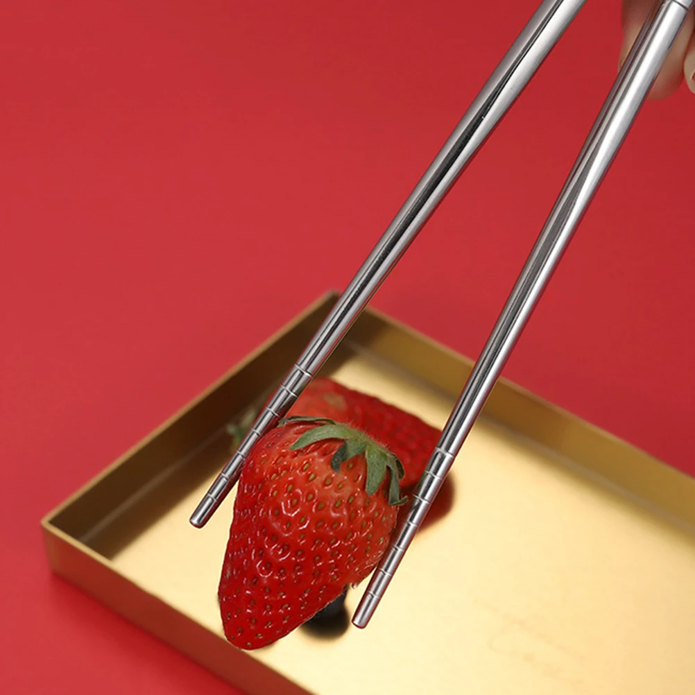 

10 Pairs Stainless Steel Chopsticks Daily Use Compact Dinner Small Reusable Multi function Easy Clean Lightweight Portable