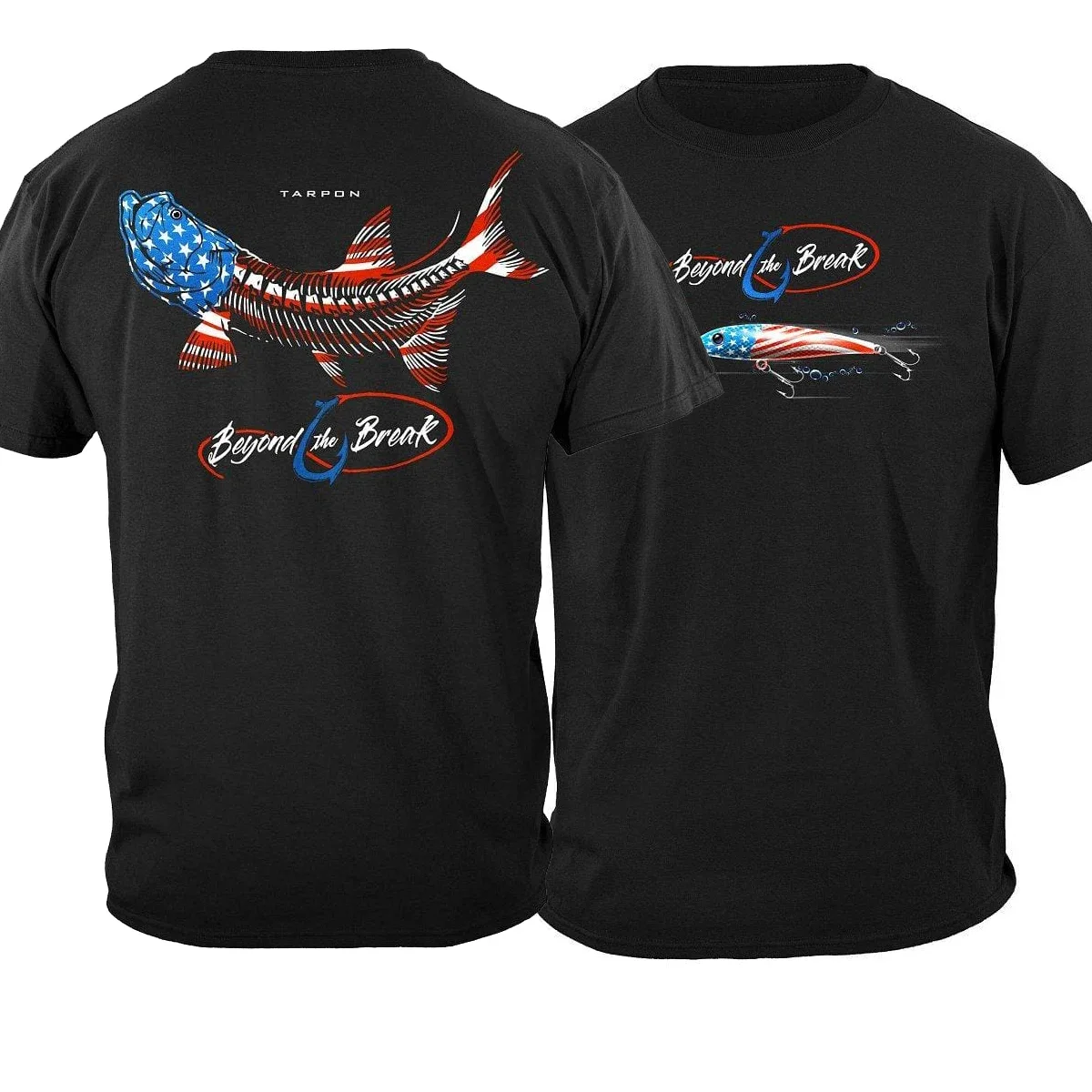 

Personalized USA Flag Tarpon Skeleton Angler Gift T Shirt New 100% Cotton Short Sleeve O-Neck T-shirt Casual Mens Top