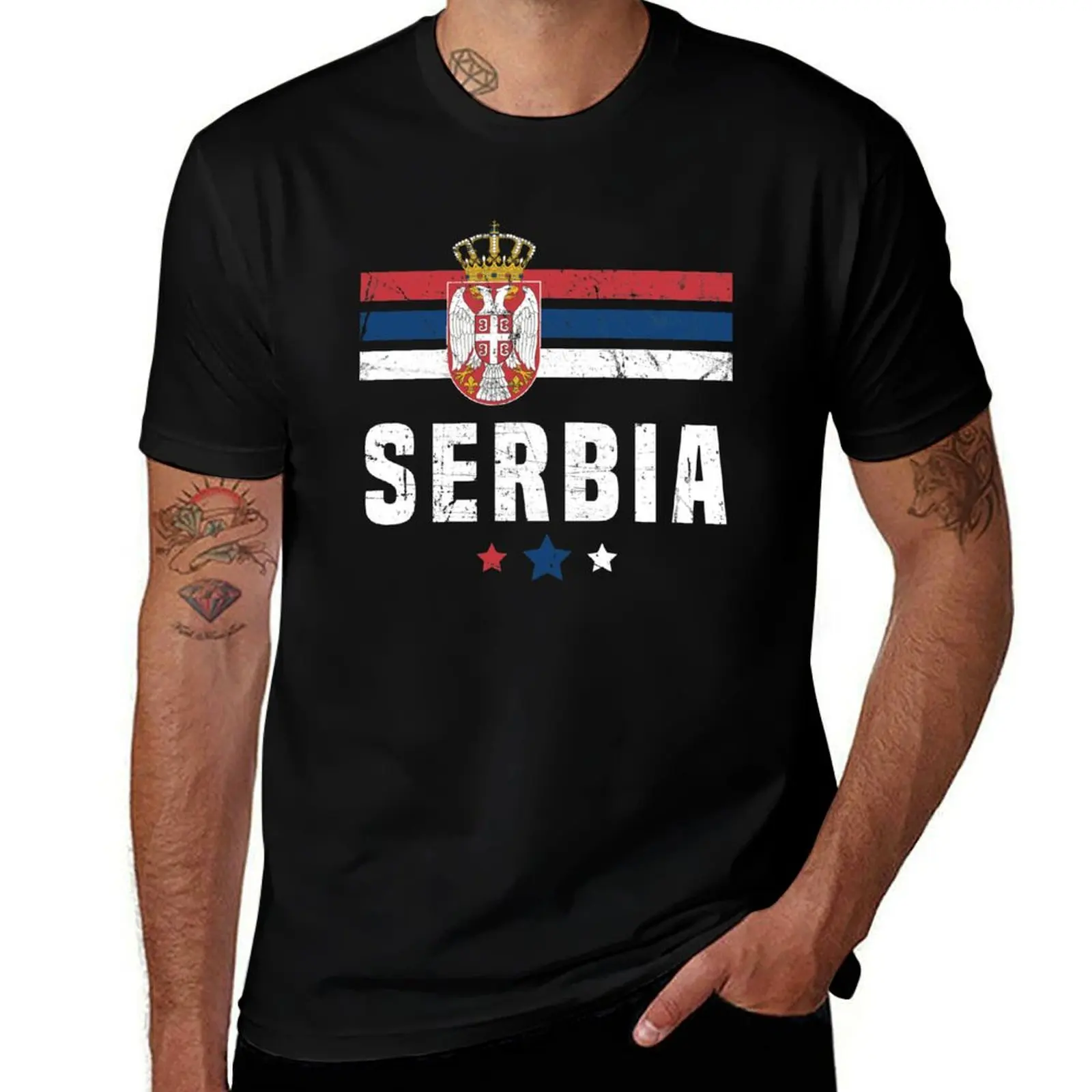 

Serbia Flag Serbian Apparel T-Shirt anime t shirts oversize g man t shirts for men t shirt custom print T-Shirt