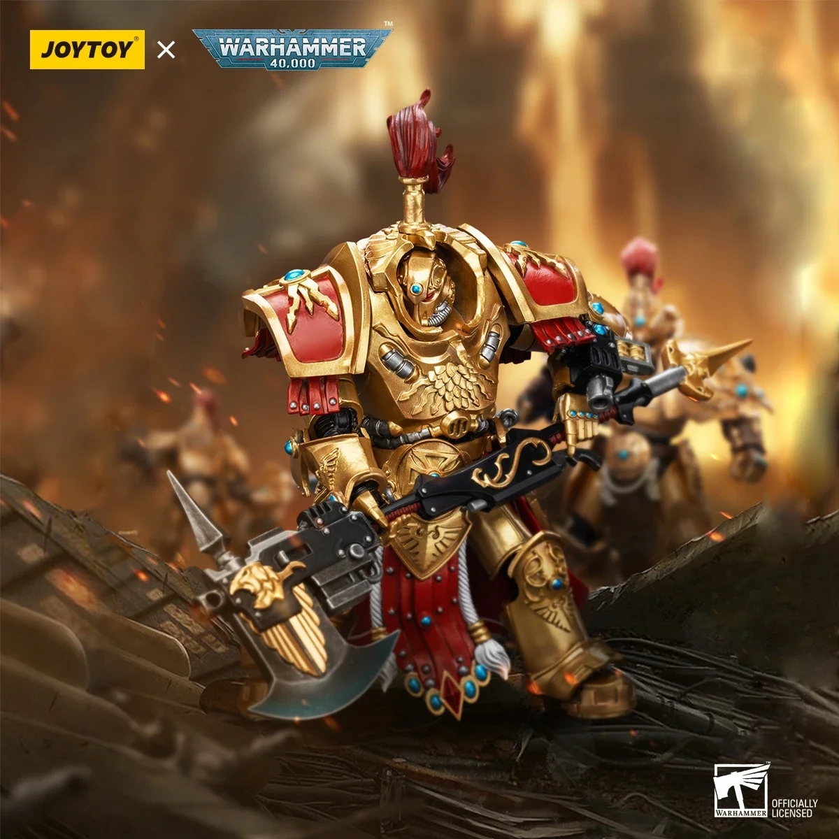 【In Stock】JOYTOY Warhammer 40k 1/18 Action Figures 14cm Adeptus Custodes Allarus Custodian with Castellan Axe