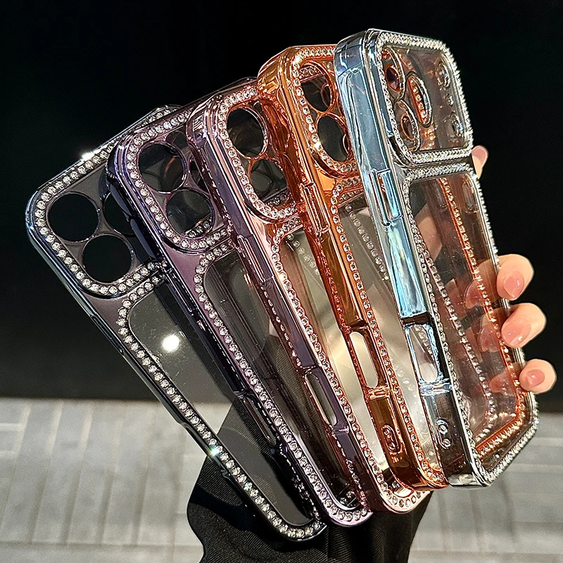 Phone Cases For Iphone 16 - Luxury Transparent Phone Case Diamond Jewelled