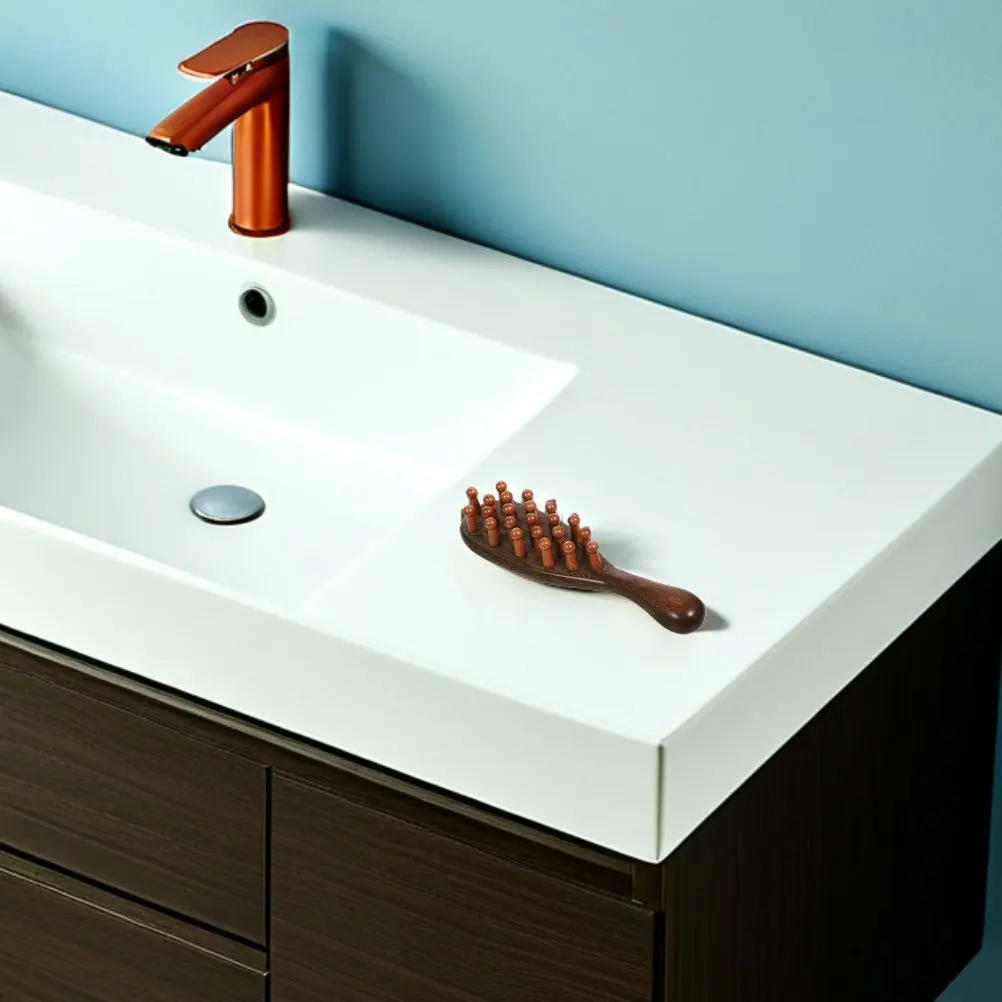 

2 шт. деревянная расческа для массажа кожи головы портативная щетка для распутывания широких зубов для аромата натурального дерева многофункциональная