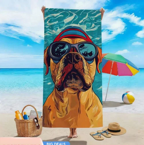 One Oversized Microfiber Beach Towel A Soft Lightweight Quick-Drying Towel Featuring Playful Prints Towels