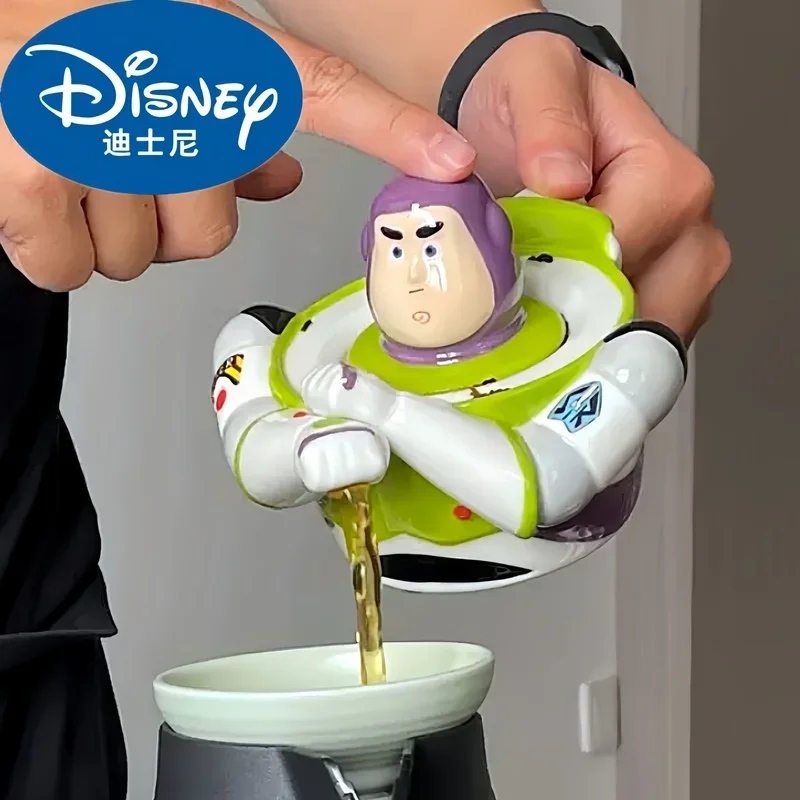 Hot Arrival Disney Toy Story Anime Buzz Lightyear Ceramic Teapot Cute Cartoon Color-changing Water Cups Pot Set Birthday Gifts