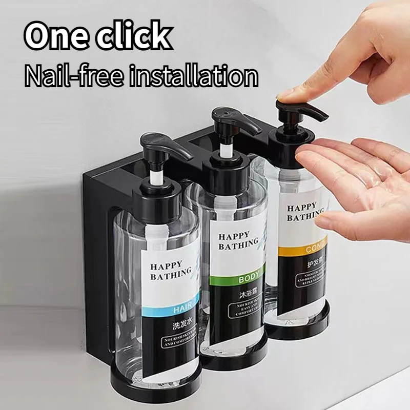 bathroom Shampoo and Shower Gel Separate Bottles Wall Mounted dispenser for shower Hotel Manual Soap Dispensers gel Wall Mounted