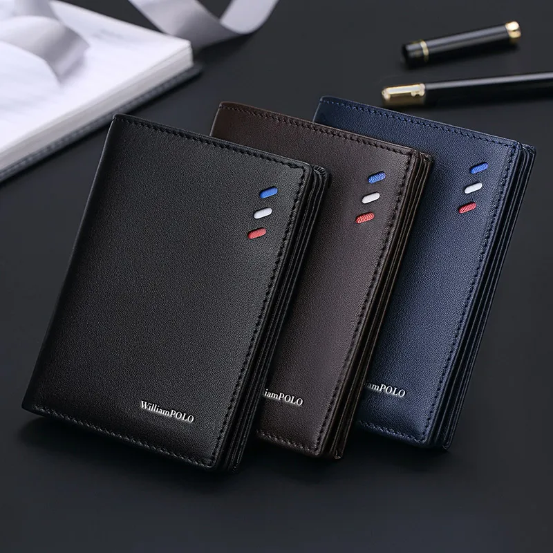 Men Wallets Leather Purse credit card Luxury Card package 2024 SEMALAYA Genuine Leather Men's Wallet New Design Men Short