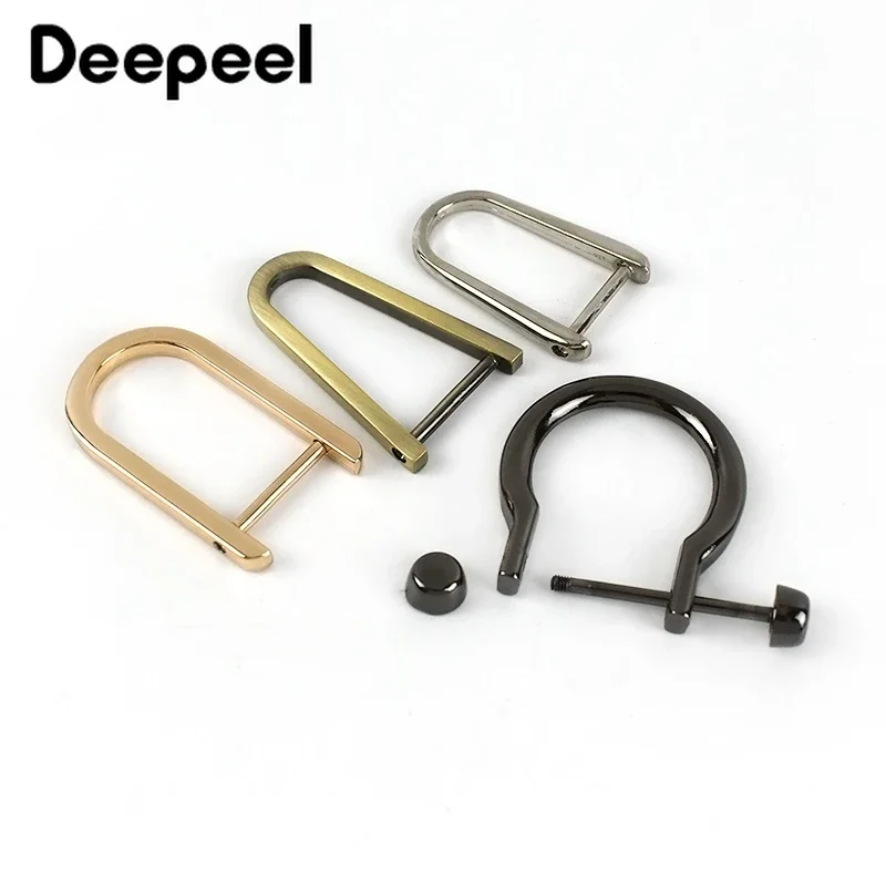 5Pcs Detachable Screw D Buckle U Ring Metal Bag Chain Adjuster Hanger Hooks Clasp Handle Connector DIY Bags Hardware Accessories