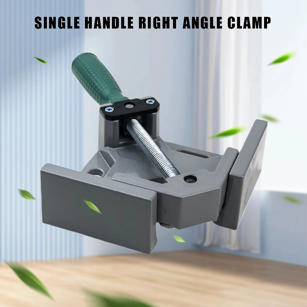 

Corner Clamp Aluminum Alloy Wood Working Jigs Single Handle Adjustable Swing Jaw for Carpentry Picture Frame Metal Welding