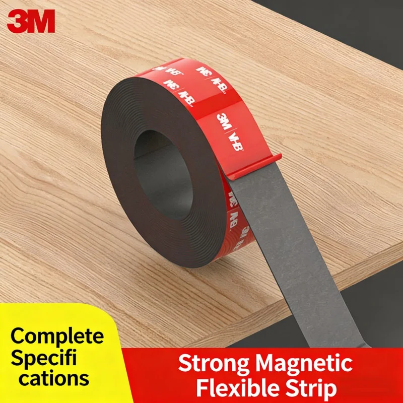 3M magnetisches starkes Klebeband für Tafel, Lehrmittel, Kühlschrank, Becher, doppelseitiges Magnetband, wasserfester Klebstoff, 1,8 mm