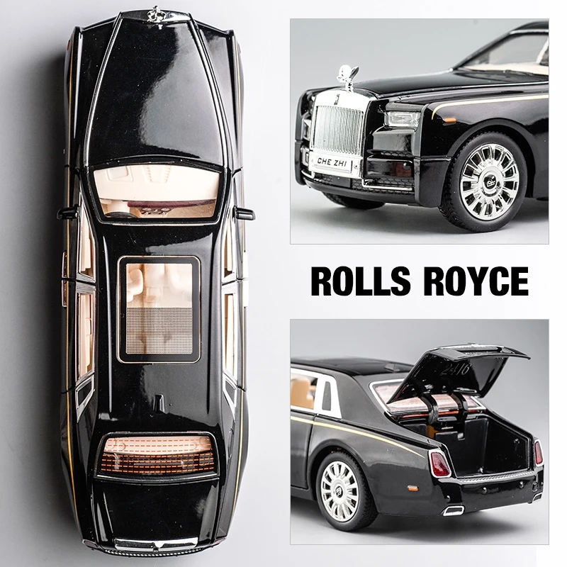 Rolls Royce Phantom Limousine Railed/Motor/Cars/Bicycles CheZhi 1:24 Alloy Collection Model Simulation Diecasts & Toy Vehicles