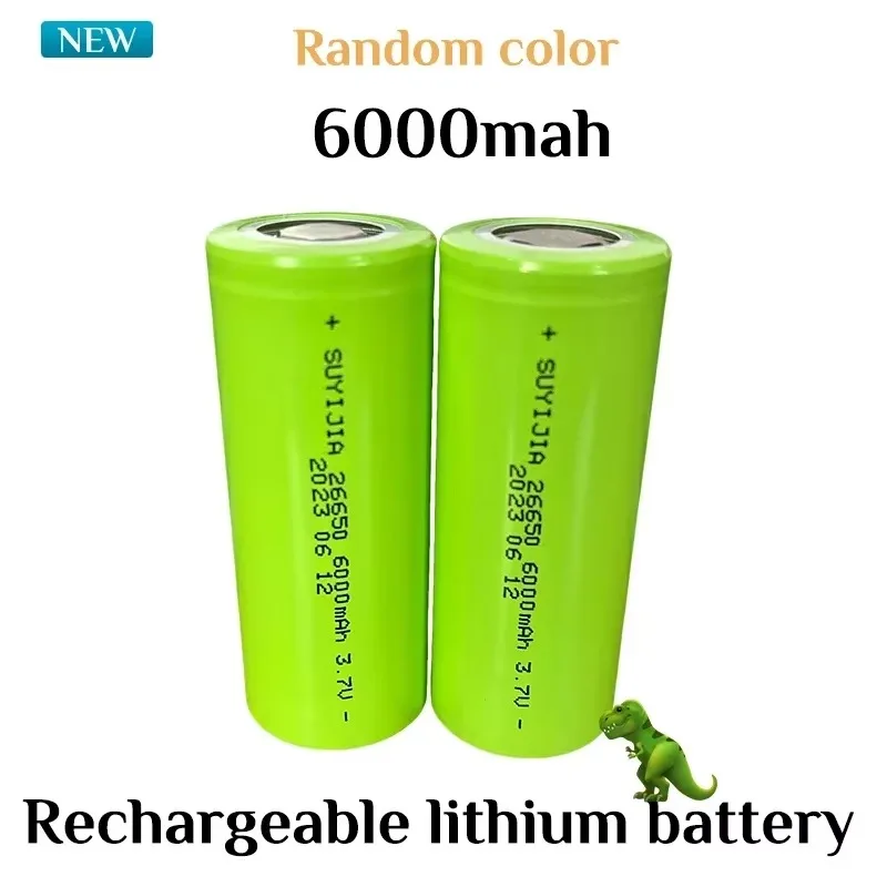 3.7V 6000mah Real 26650 Battery Lithium Li-ion Rechargeable Power Batteries for LED Flashligh Wireless Microphone Electric Toy